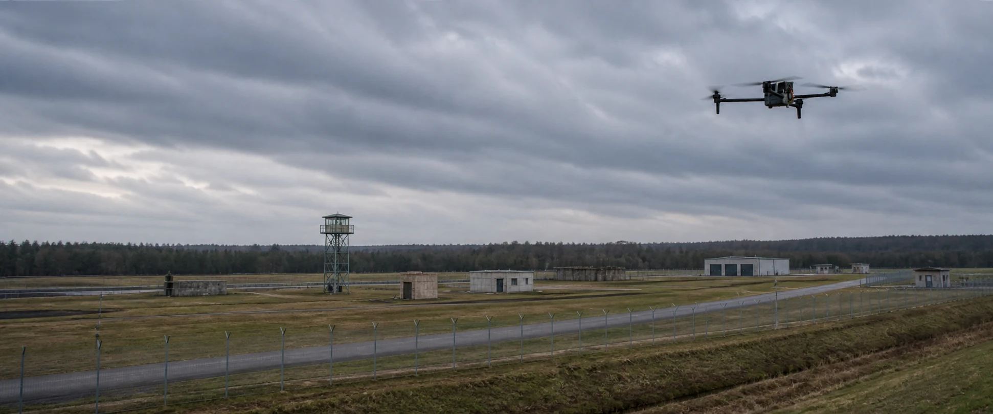 SkyHover nad kontrolowanym obszarem szkoleniowym — wizualizacja scenariusza